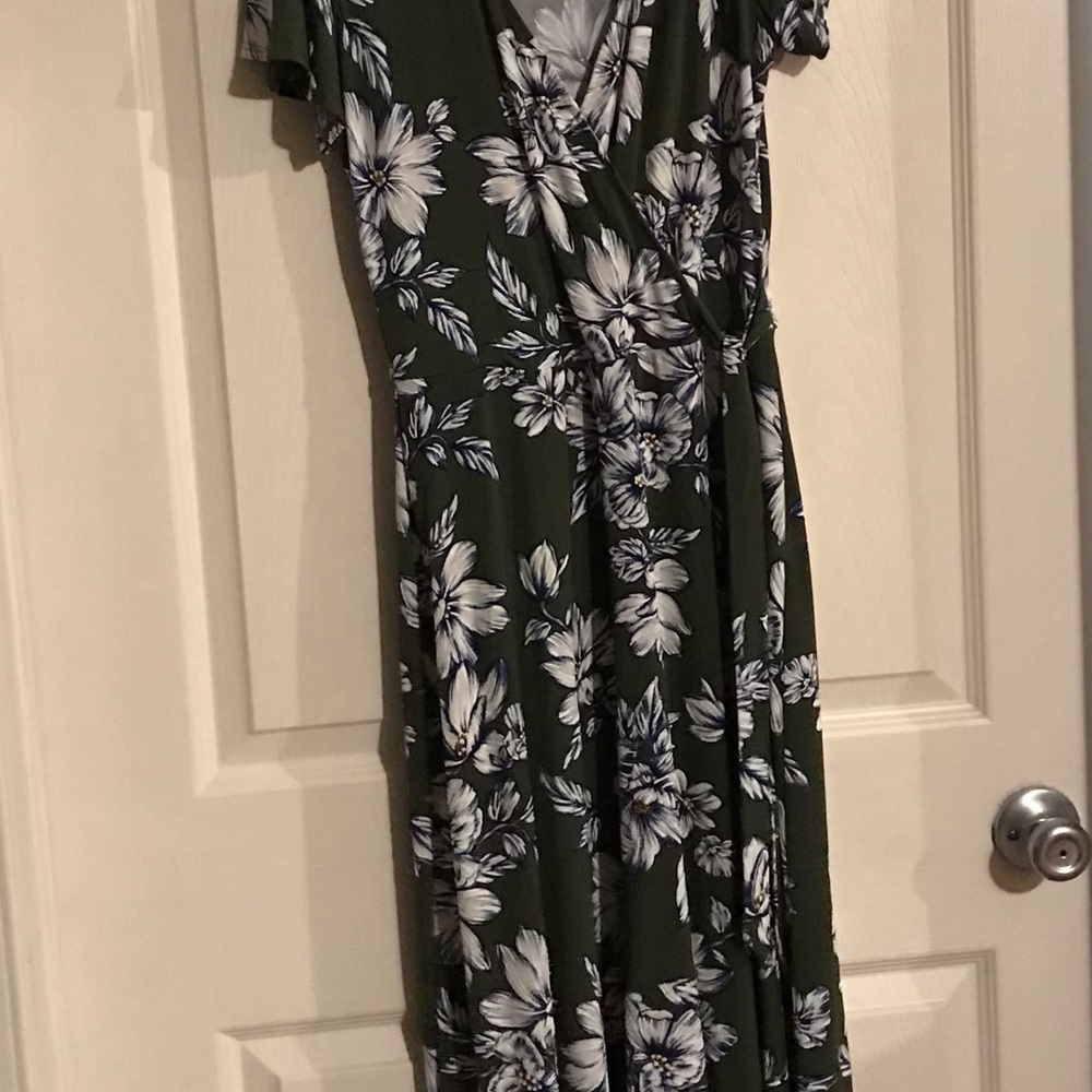 Olive Maxi Sundress with Flutter Sleeves